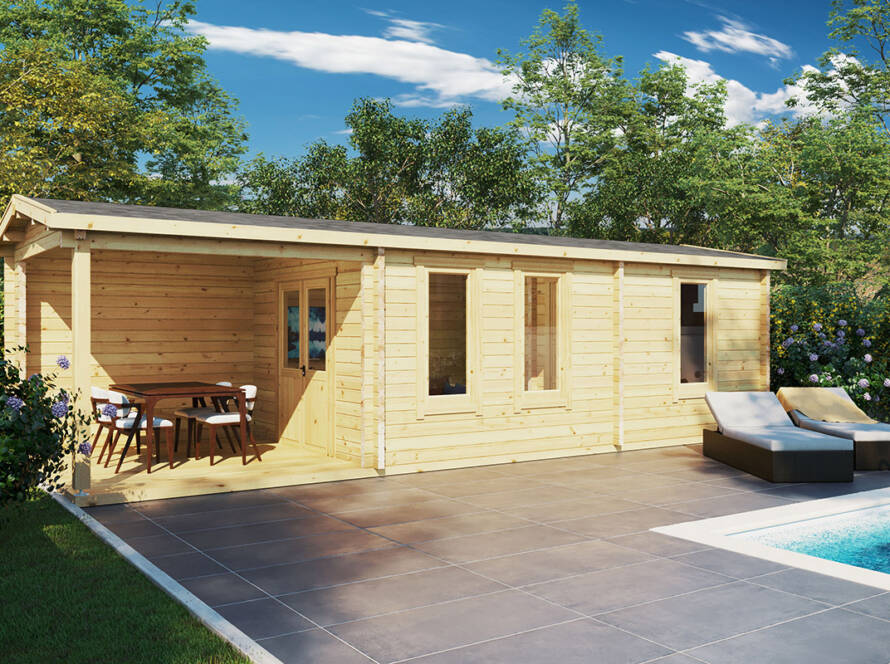 Bungalow bois habitable Holiday Camping 18M2 70MM